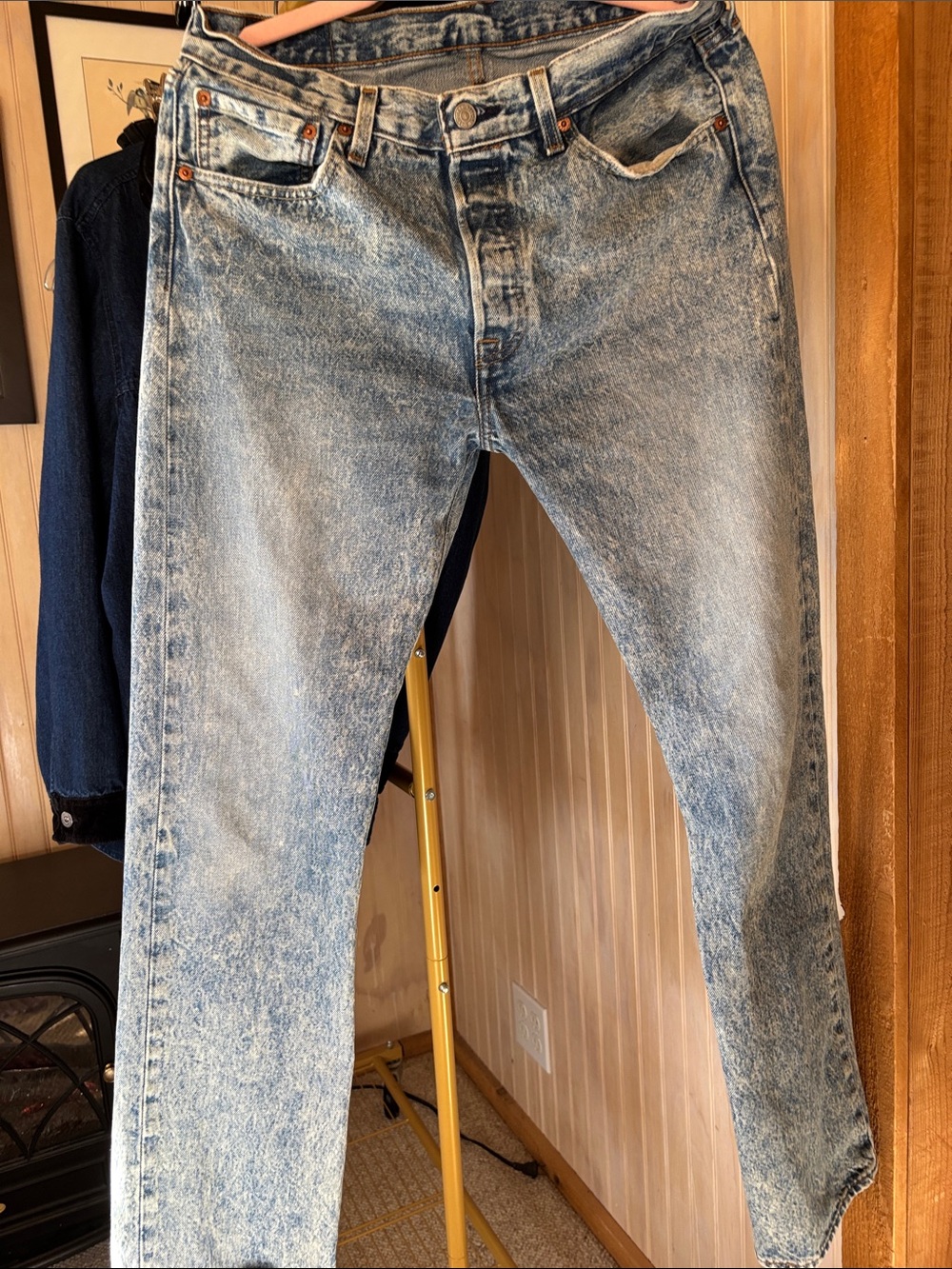 Levi's Acid-Wash Light Blue Straight Jeans